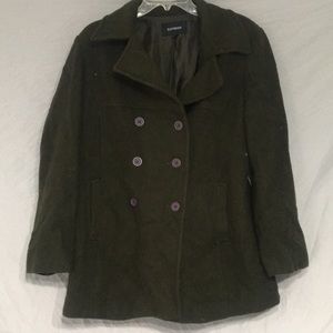 Express Olive Green Pea Coat